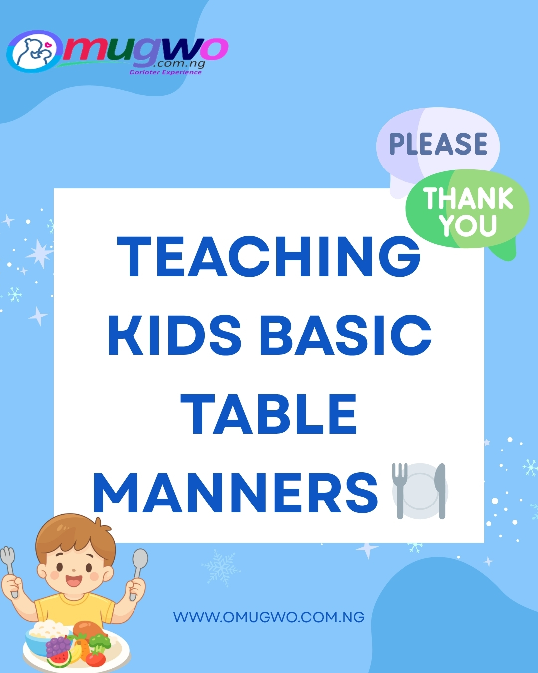 Basic table manners for kids